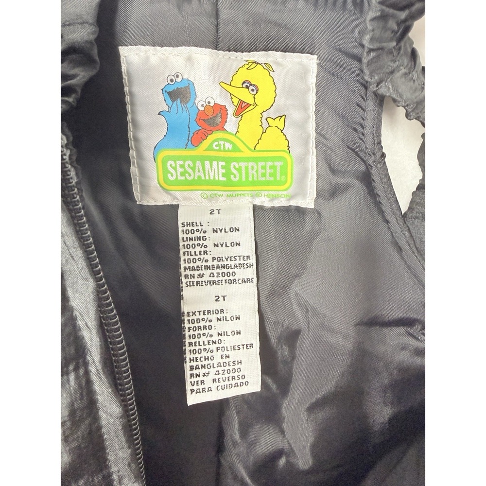 SESAME STREET Bibbed Overalls Snow Ski Pants Black Size 2T Kidcore Toddler Child - Picture 2 of 8